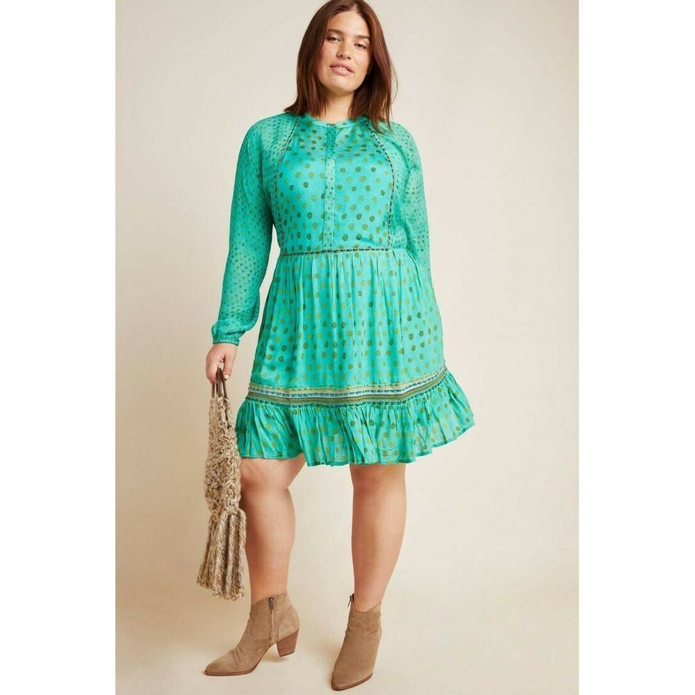 New Anthropologie Coterie Embroidered Bl-nk Tunic